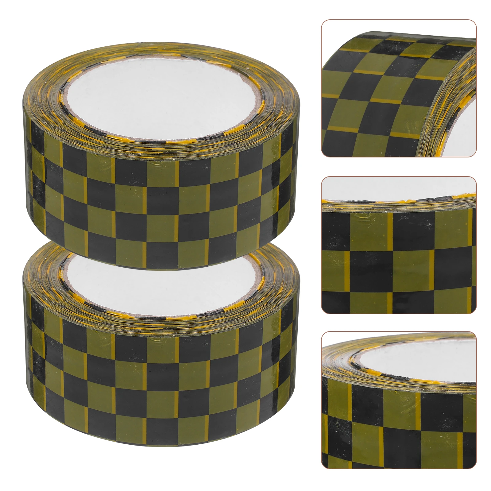 

2 Rolls Plaid Sealing Tape Duct Packaging Packing Small Checkerboard for Boxes Bopp Colored