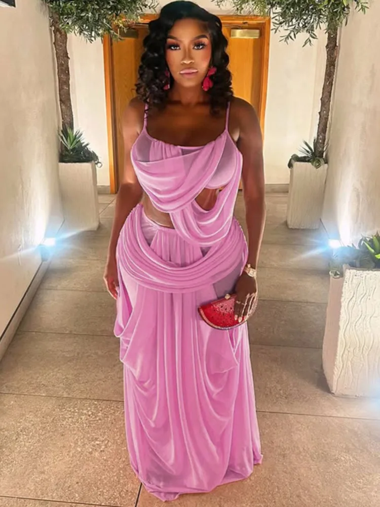 

Swimwear Skirt Cover-up 2 Piece Set Women Crop Tops And Long Skirt Bathing Suit Fashion Print Sexy Beach Cover Up Outfits