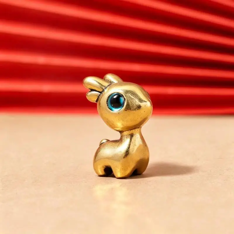 Retro Patina Brass Deer Statue Small Fawn Figurines Durable Desktop Ornament for Home Bar Decor Special Souvenir Gift
