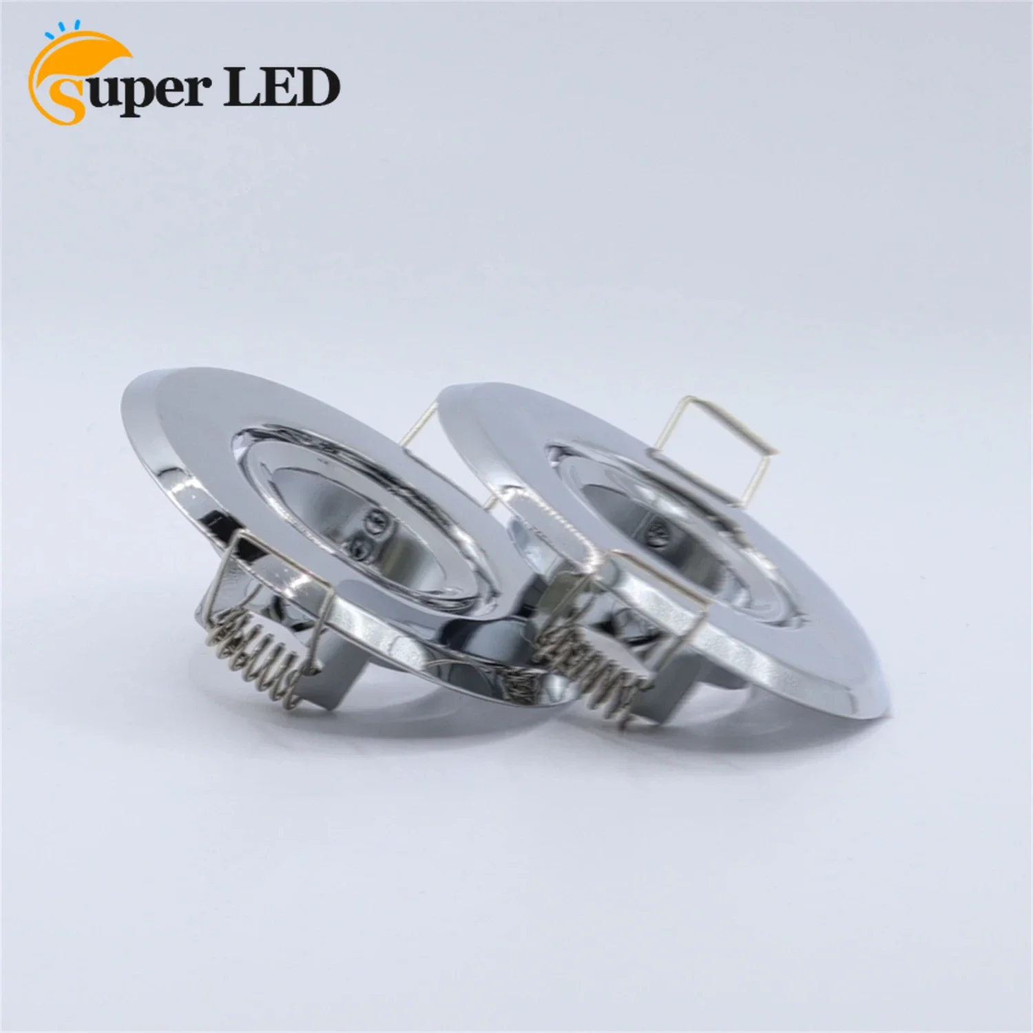 

Metal Round Chrome Satin Nickel Lighting Accessories Led Spot Light Frame Holder MR11 Lamp Fitting Led Ceiling Downlight Fixture