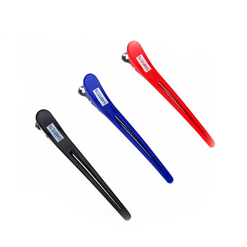 

12Pcs Non-Slip Hair Clips Colorful Plastic Metal Duck Teeth Sectioning Clips Hairdressing Hair Grip Claws