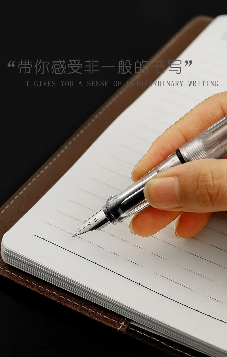 53Pcs Transparent Fine Point Pen Set Replaceable Ink 0.38mm School Students Black/Blue/Red Office Writing Stationery Supplies view 2