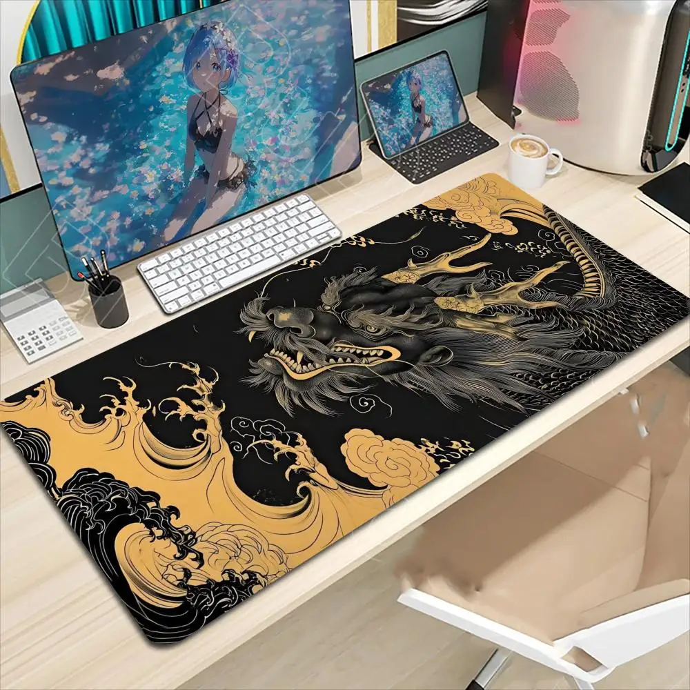 

Коврик для мыши Dragon Tiger, большой коврик для компьютерной офисной игры, настольные коврики, резиновые противоскользящие коврики для игровой клавиатуры, длинные настольные коврики