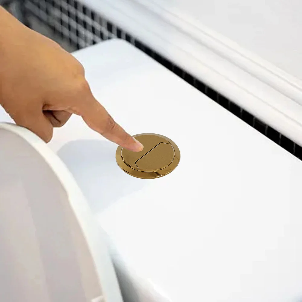 48 ミリメートルゴールドトイレフラッシュボタン 48 ミリメートルデュアルトイレタンク修理丸頭浴室備品ホームトイレ蓋プッシュボタン