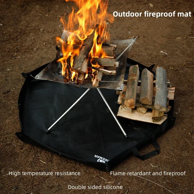 

Складной огнестойкий коврик, огнестойкий термостойкий коврик, шестиугольный коврик для костра, жаберный коврик для кемпинга, пикника, барбекю