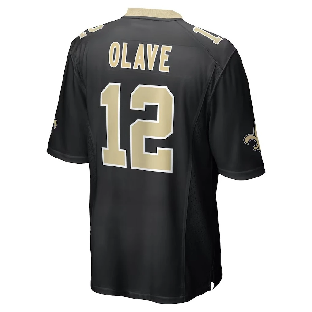 Men's Rugby Chris Olave Black Player Game Jersey T-shirt Quick Drying Crew Neck Sports Clothes Top - Image 3