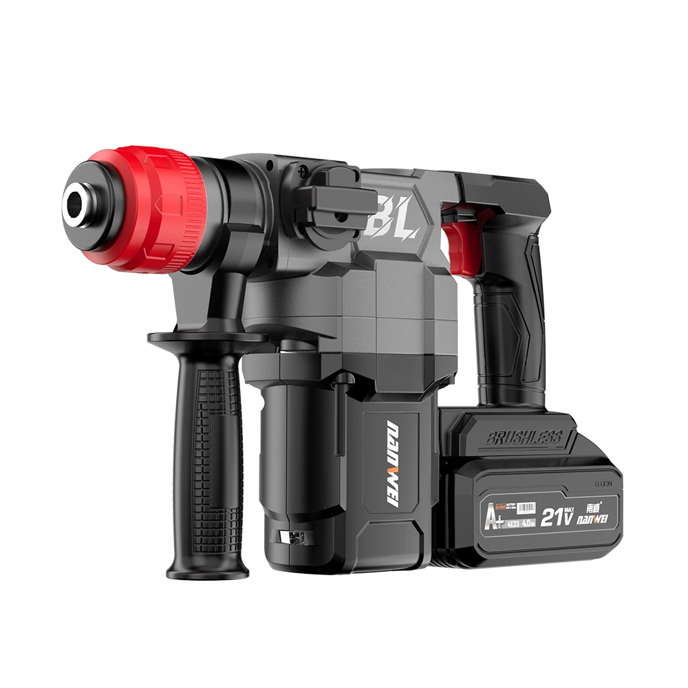21V Electric Impact Hammer Drill DIY Cordless Lithium Battery Brushless Wood Steel Metal Cutter Wall Demolition Break
