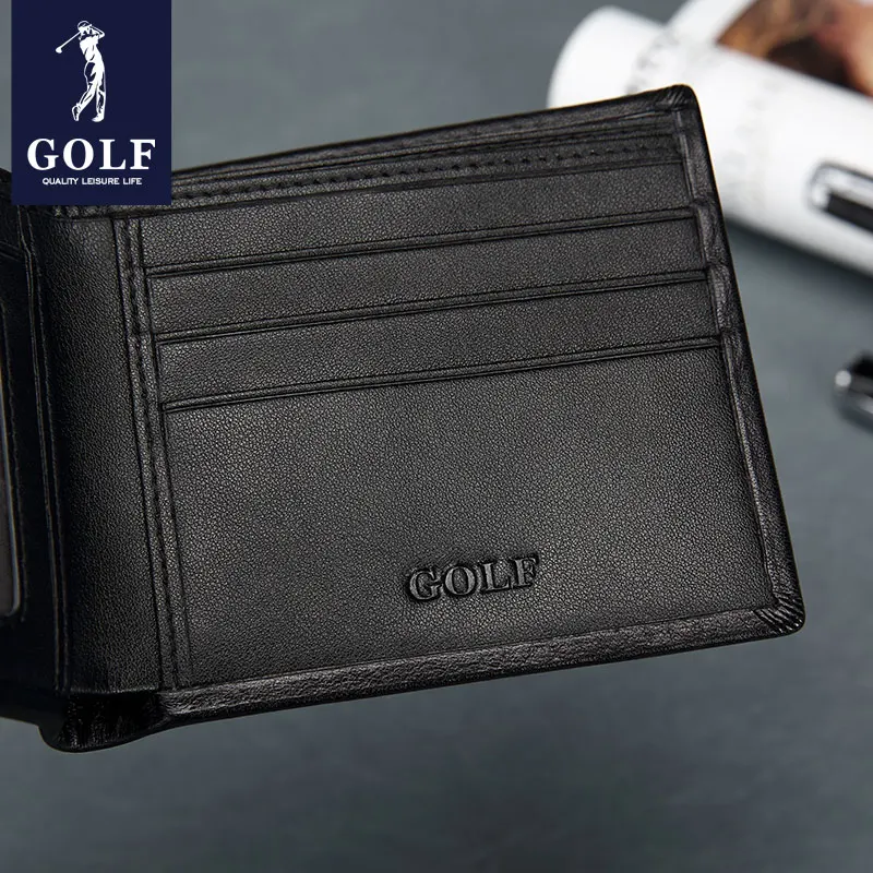 Golf men short wallet 2024 new trend Leather Business Wallet Horizontal Section First Layer Leather fashion wallet