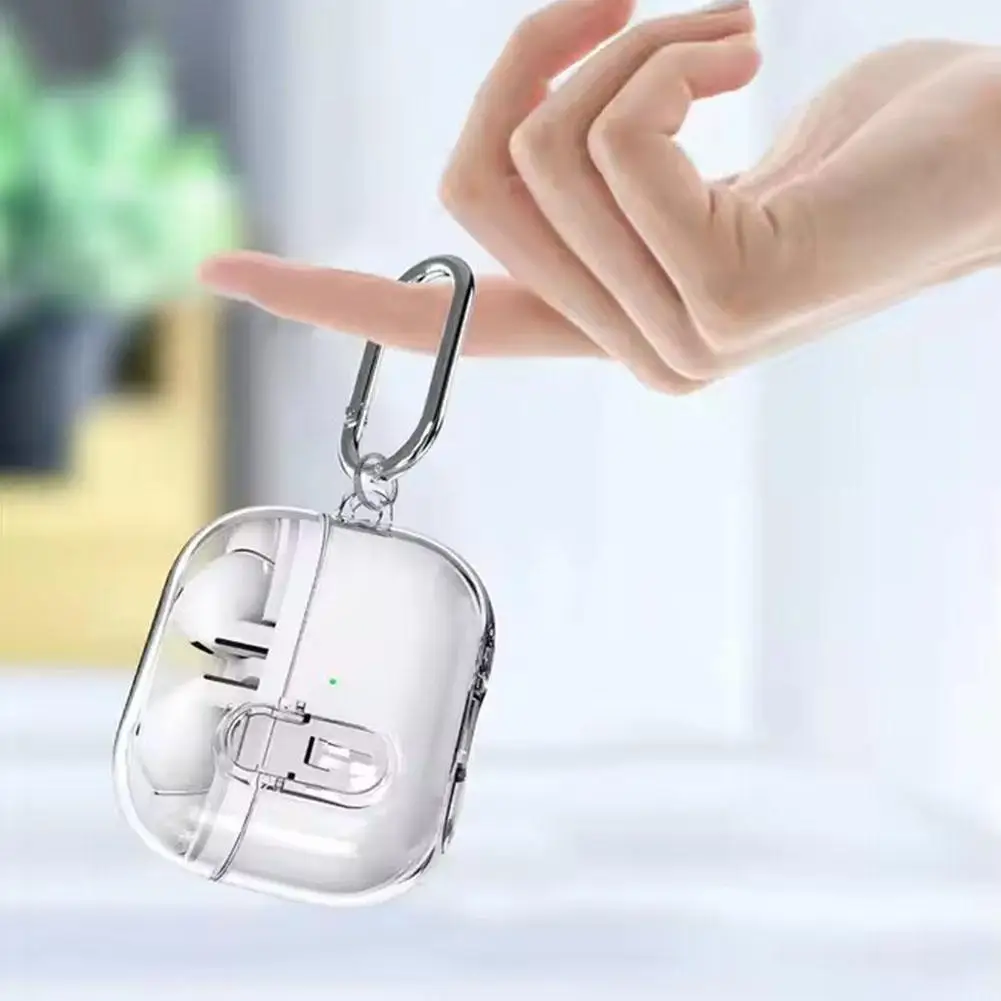 For Apple AirPods 4 Clear Soft TPU Transparent Case Full Protection Cover With Lanyard Shock Resistant Protective Shell