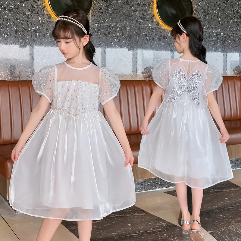 

Sequin Designs Girls Dresses Luxury Designs 2022 New Butterfly Wings Princess Dresses Children's Dress Dresses Breathable Baby's