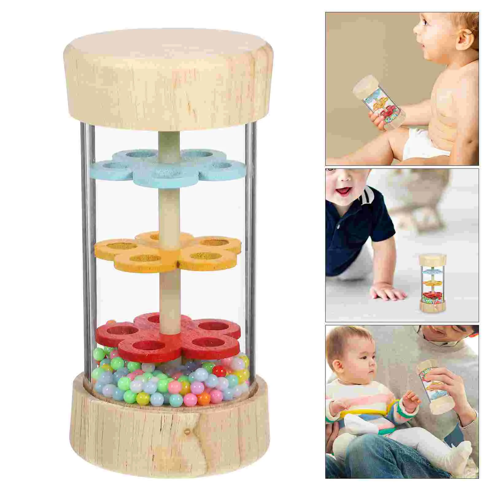 

Wooden Rain Instruments Sounds Drums for Kids Music Toys Musical Rainmaker Puzzle Child