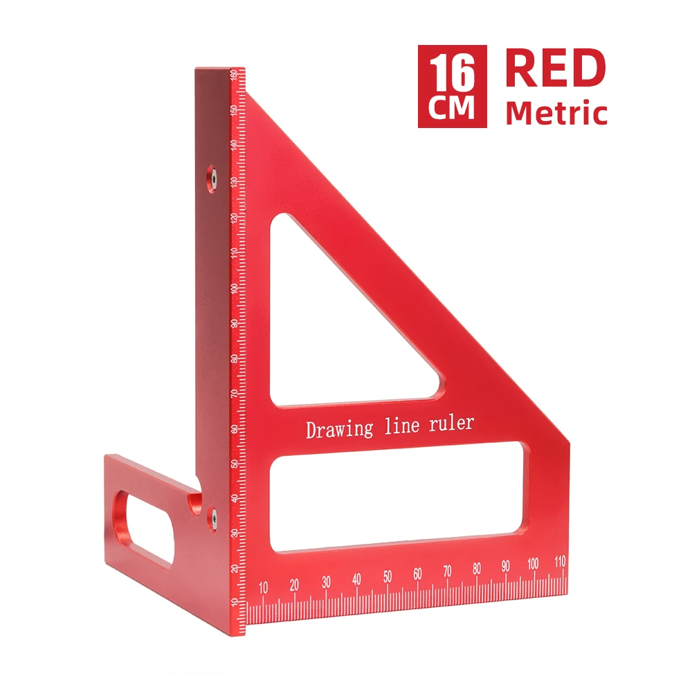 Aluminum Alloy Woodworking Ruler Triangle Square 45 90 Degree Multi-Angle Layout Protractor Engineer Carpenter Measuring Tool