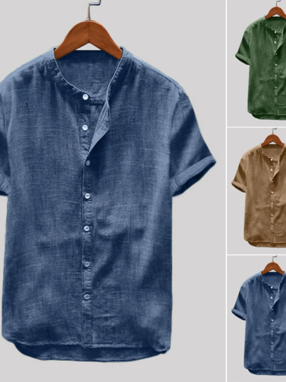

ort Sve Color Linen Cotton Men's irts Slim Fit Long Sve Youth Faion Moisture ng Breathable Pure Color irt