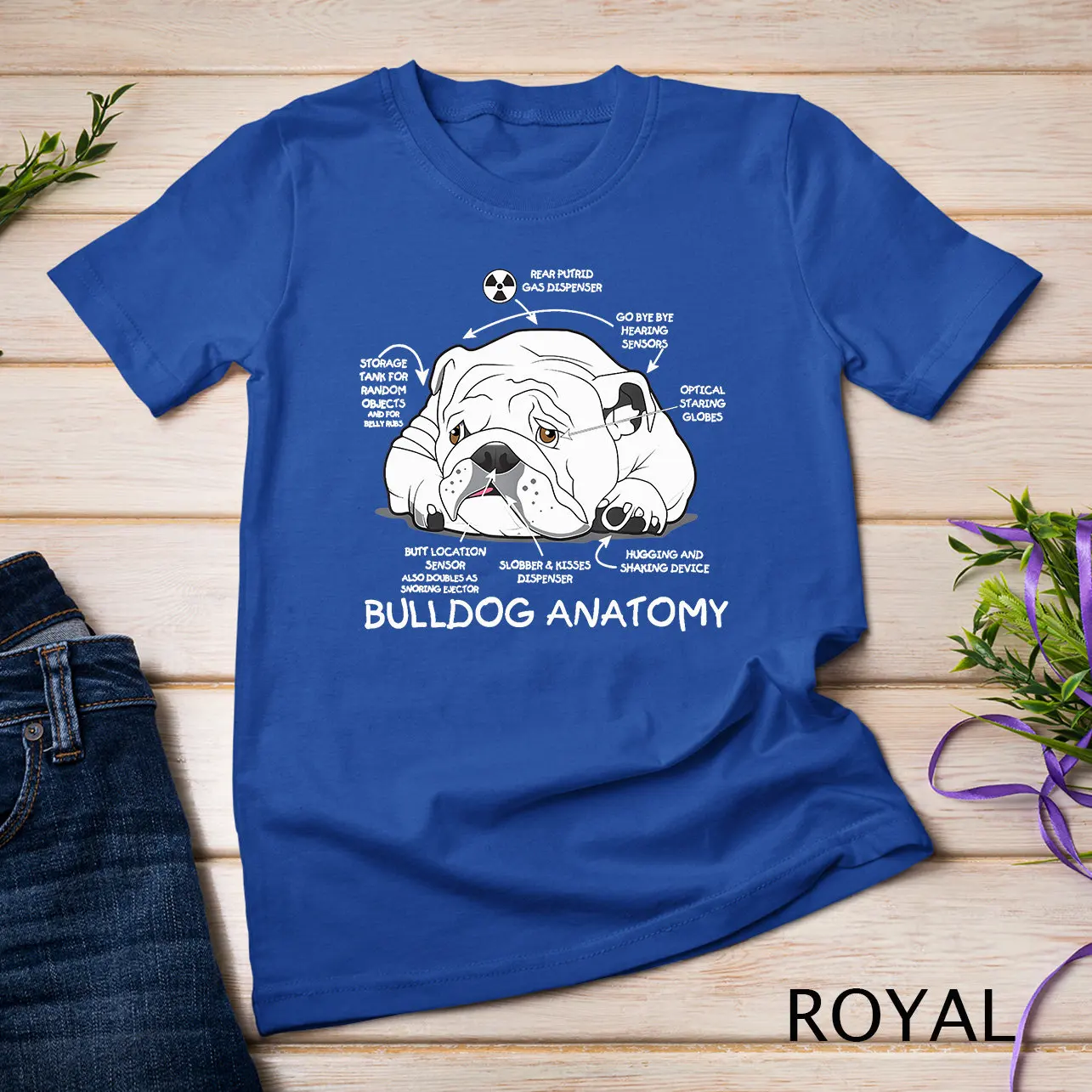 Funny Cute English Bulldog Anatomy Dog Biology T Shirt Sweat