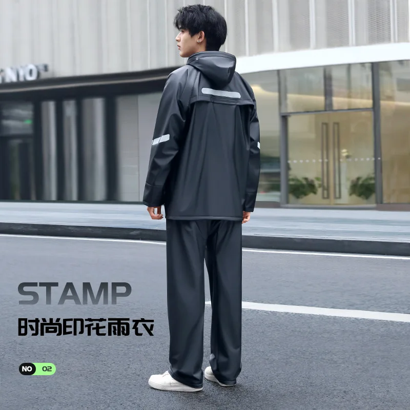 PVC Split Detachable Double Brim Raincoat Rain Pants Set Waterproof Motorcycle Riding Special Set for Women Raincoat for Men