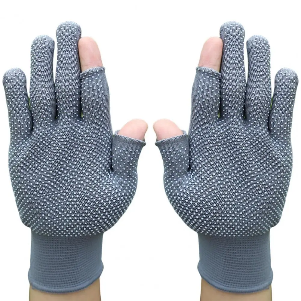 Sports Cycling Gloves Fingerless Anti slip Sun Open Finger Fishing Tea Picking Gloves Outdoor