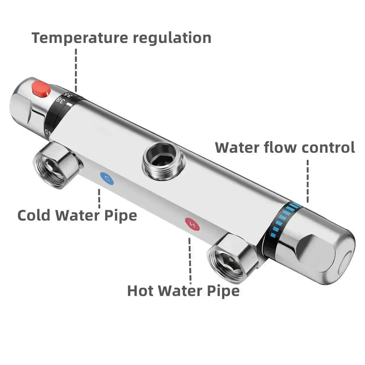 Bathroom Brass Mixing Valve Bathroom Tool Thermostatic Shower Water Faucet Bathtub Faucet Hot And Cold Mixer Thermostatic Tap