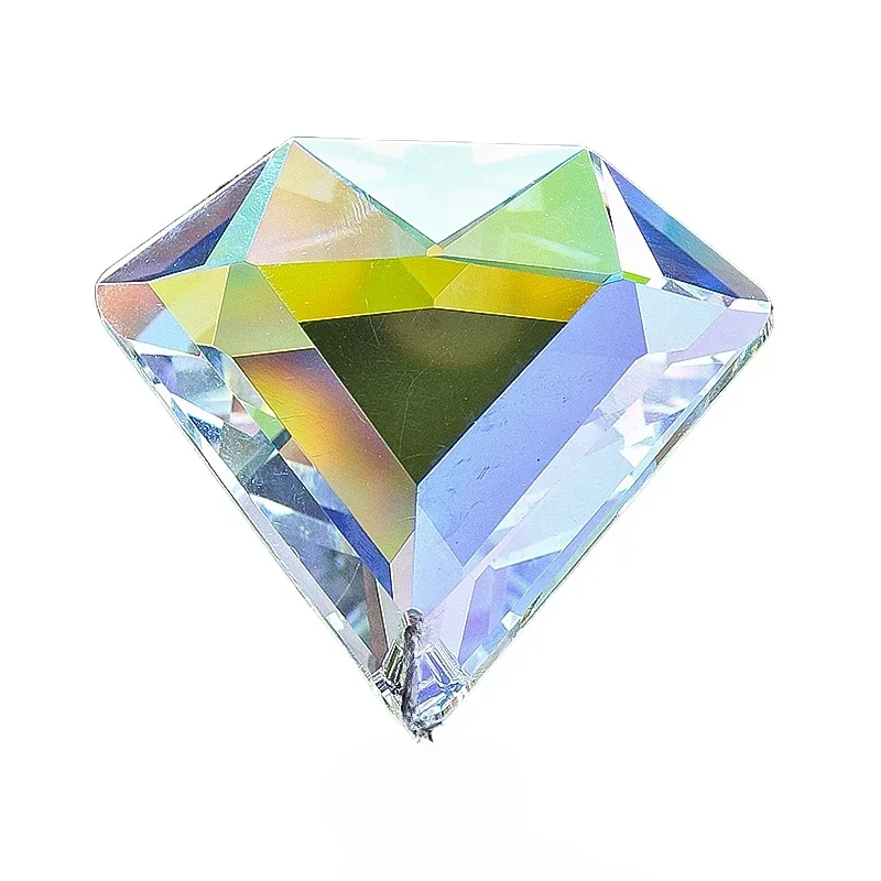 

AB Crystal Diamond Shape Suncatcher Hanging Wind Chime Pendant Rainbow Maker Glass Prism, Faceted Home, Wedding Decoration, 50mm