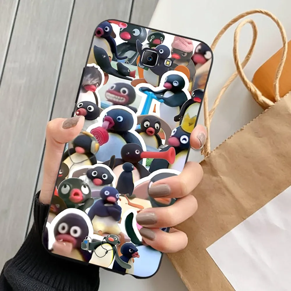 Casing ponsel kartun p-pingu lucu, casing penutup ponsel untuk Samsung J 7 plus 7core J7 neo J6 plus prime J6 J4 J5