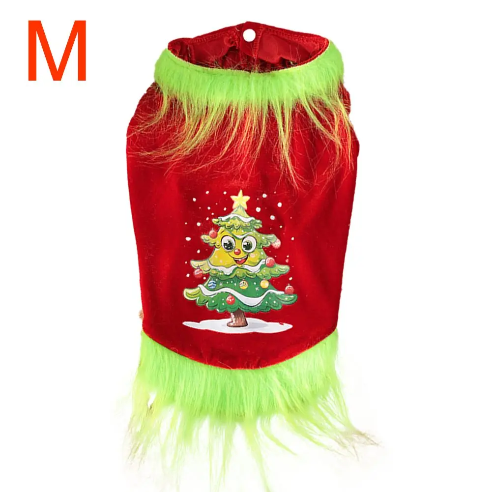 Costumi natalizi per animali domestici Albero di Natale Abito per cani Velluto per cani di piccola taglia Ragazza Abiti per cuccioli Vestiti per cani di piccola taglia media