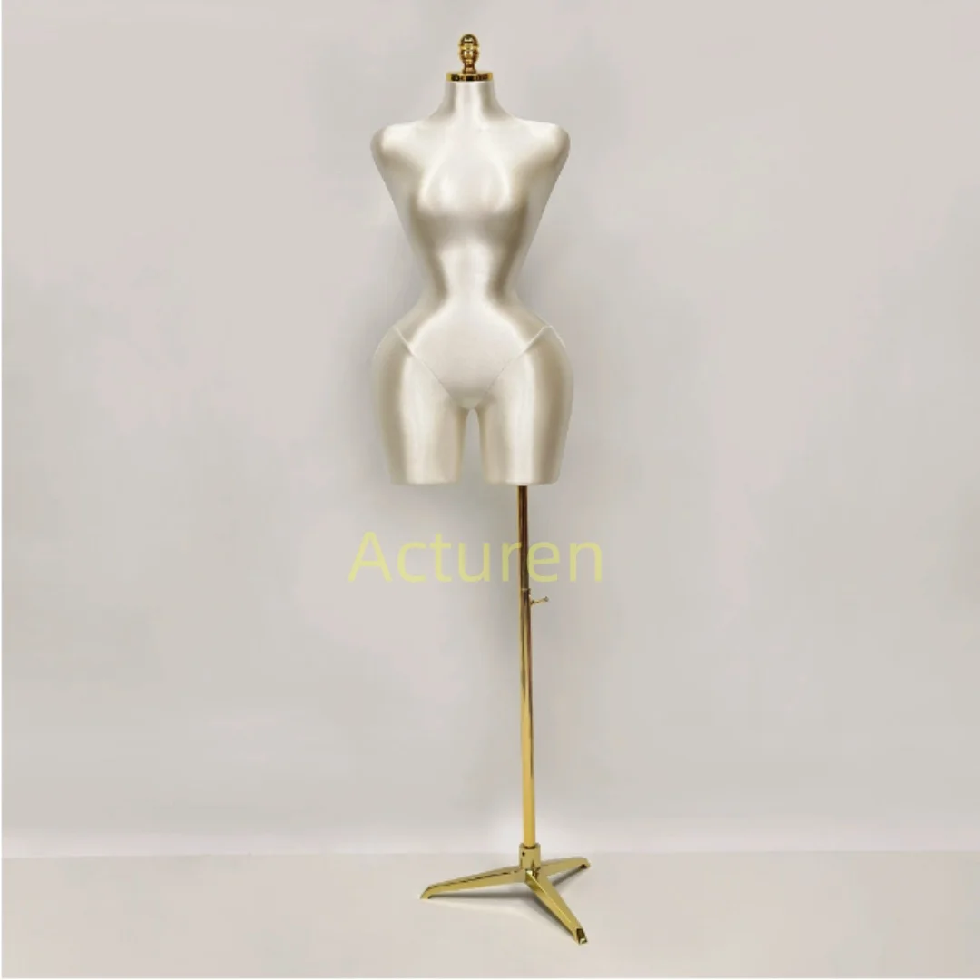 

Large Size Silk Satin Female Cloth Art Mannequin For Fat Bottoms Thin Waist Full Body Clothing Store Wedding Display A002