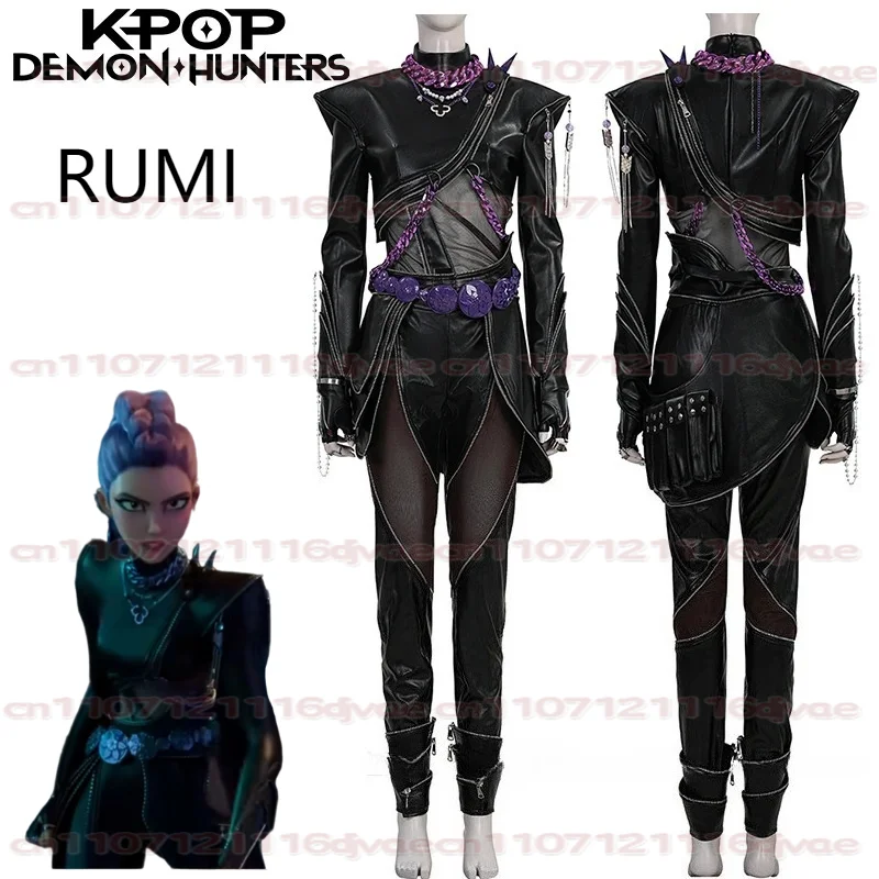 KIDS XS-XXXL Zoey rumi mira KPop Demon Hunters Косплей Костюм Парик Жилет с принтом Брюки Сексуальный наряд Хэллоуин Карнавальный костюм для вечеринки