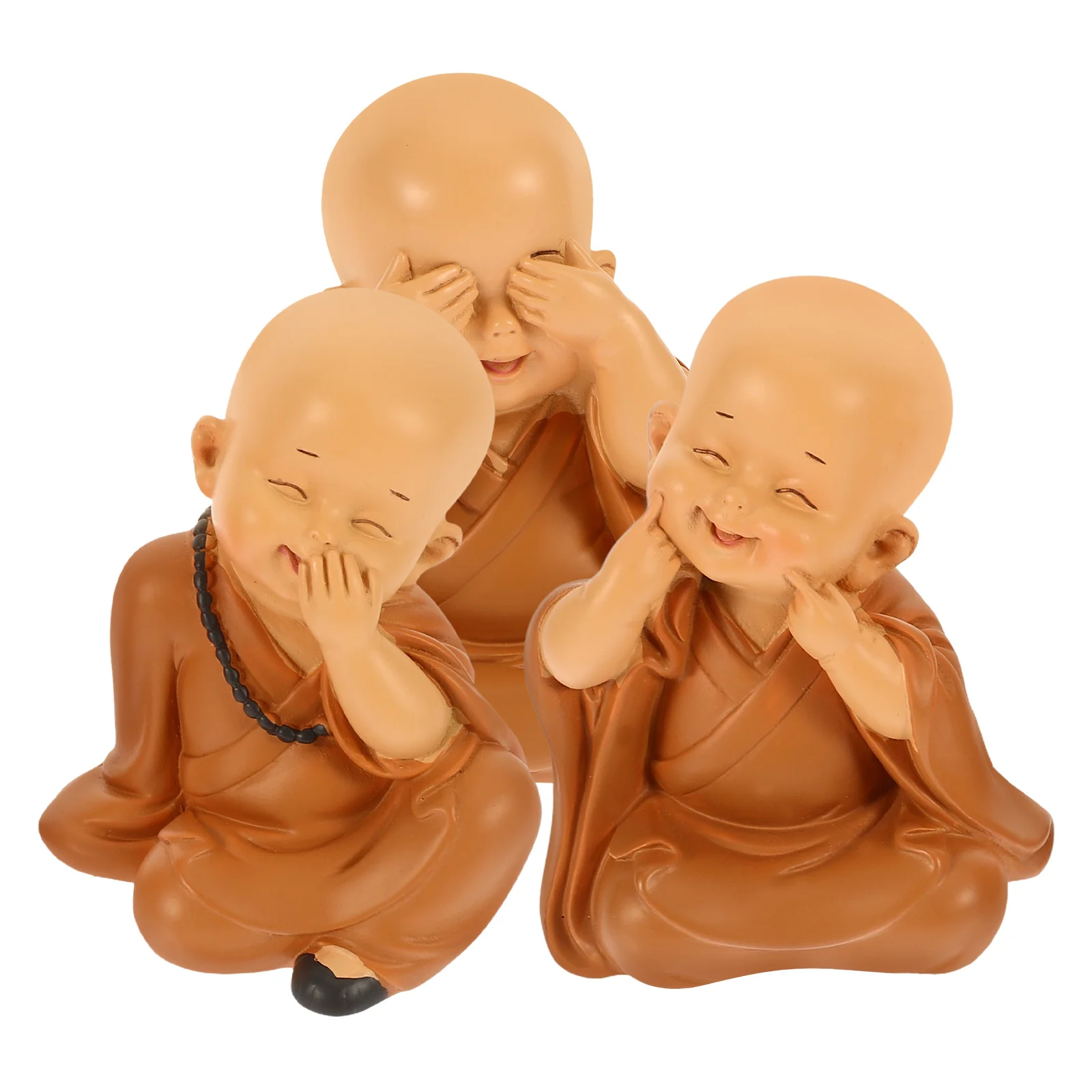 

3Pcs Mini Monk Statue Resin Small Monk Craft Desktop Decoration Tea Table Ornament Tea Table Ornament Home Decor