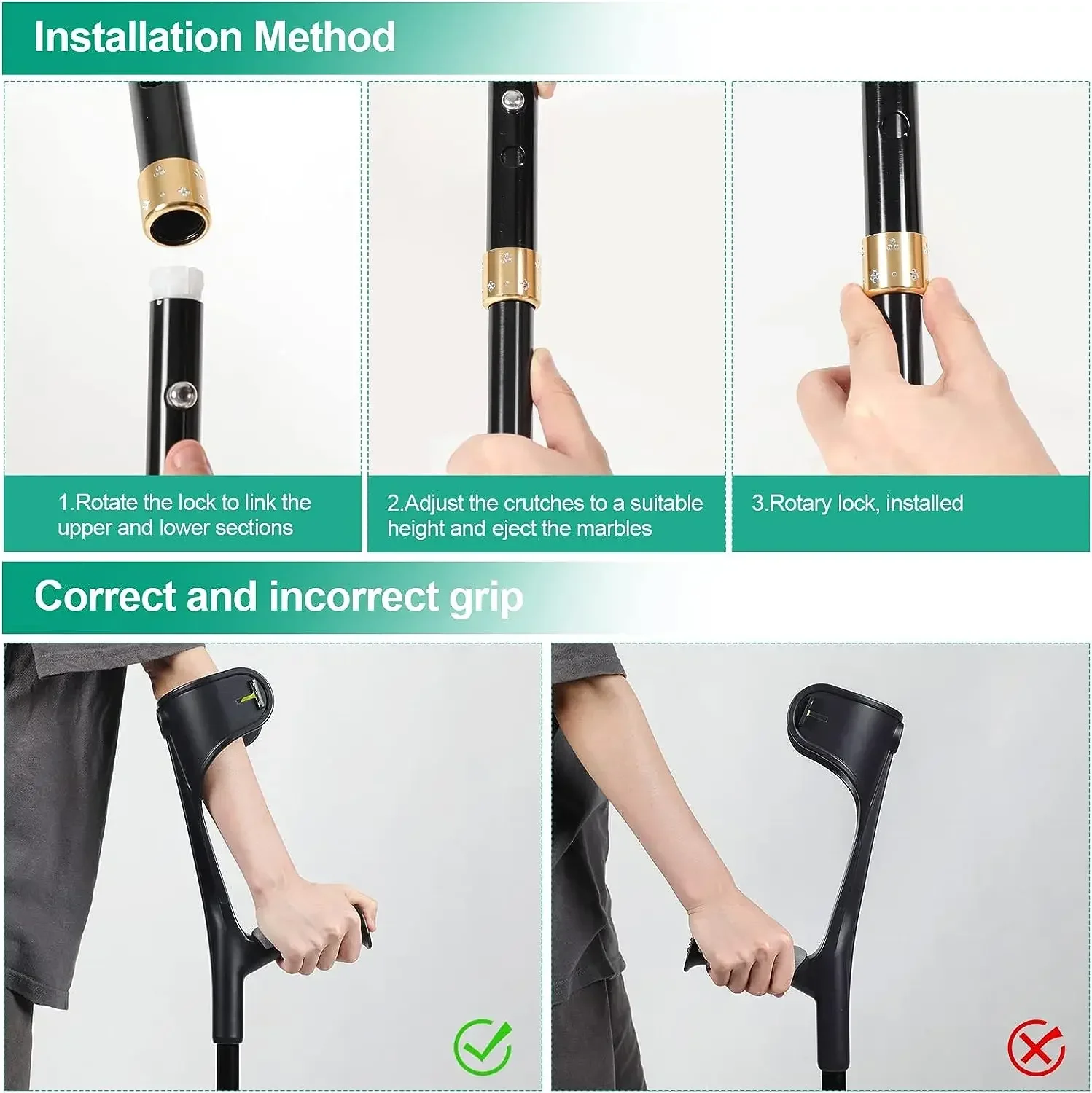 Adjustable Forearm Crutch with Cuff