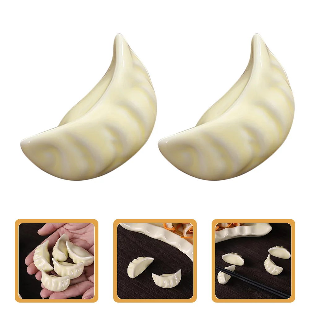 

8Pcs Ceramic Dumpling Shape Chopstick Holders Cute Table Utensil Rest for Home Hotel Restaurant Prevents Rolling Easy Clean