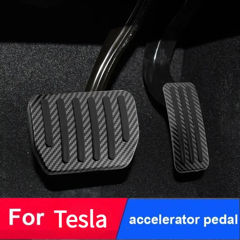 

Car Pedals Cover for Tesla Model 3 Model Y 2022-2024 Accelerator Gas Brake Pedal Non-Slip Carbon Fiber Pad Accessories