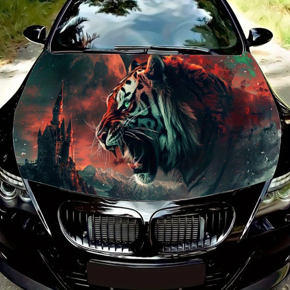 

Illusory Realm and Tiger Soul Car Hood Wrap Color Vinyl Sticker Truck Graphic Bonnet Auto Accessories Decoration Decal Gift