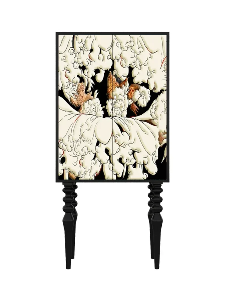 

Chinese Style Living Room New Chinese Style Storage Multifunctional Solid Wood Antique Cabinet High Foot Cabinet