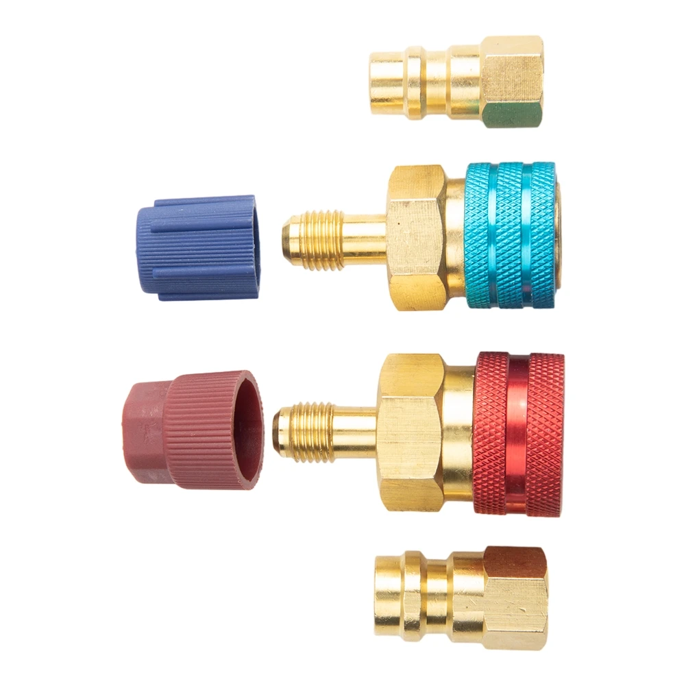

Quick Coupler Adapter Kit for R1234yf to For R134a Auto AC High Low Side Conversion with Reliable Brass Material