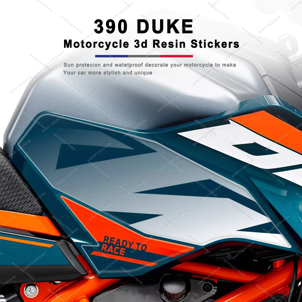 

For 390 Duke 2024 Limited Edition 3D resin sticker Motorcycle Side fuel Tank Pad Protection Sticker Waterproof Decal