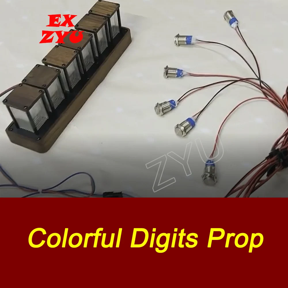 Colorful Digits Prop Press Metal Buttons to Adjust Tubes to Correct Digits Password to Unlock  Escape Room EX ZYU
