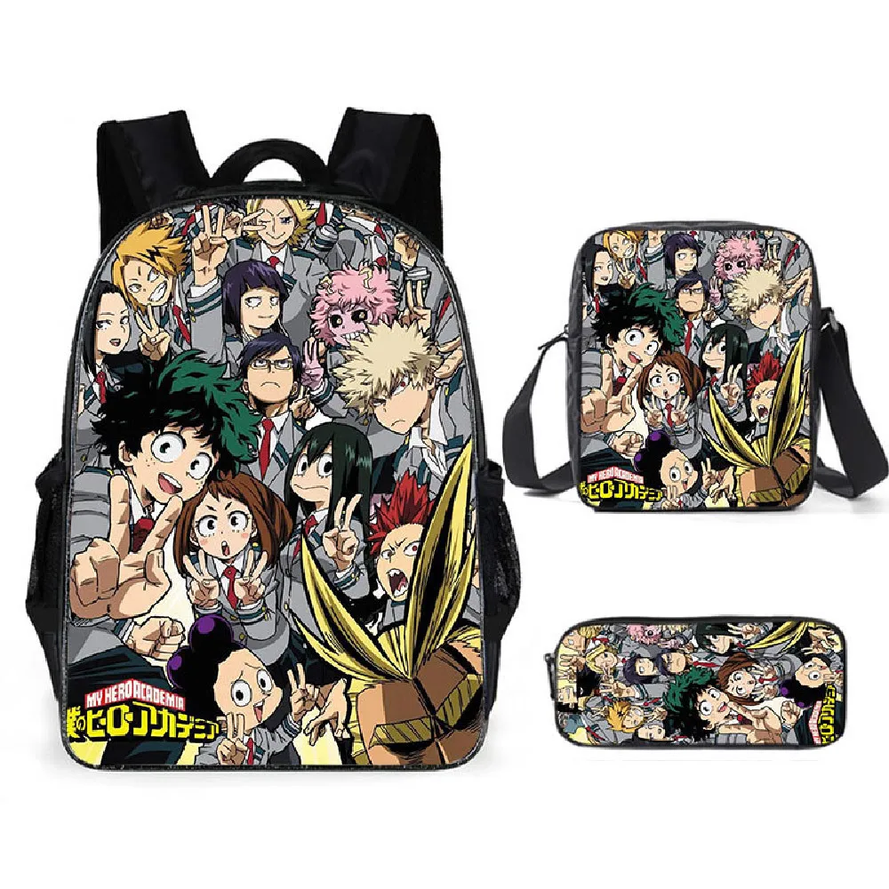 

Hip Hop Youthful Popular My Hero Academia 3D Print 3pcs/Set Student Travel bags Laptop Daypack Backpack Shoulder Bag Pencil Case