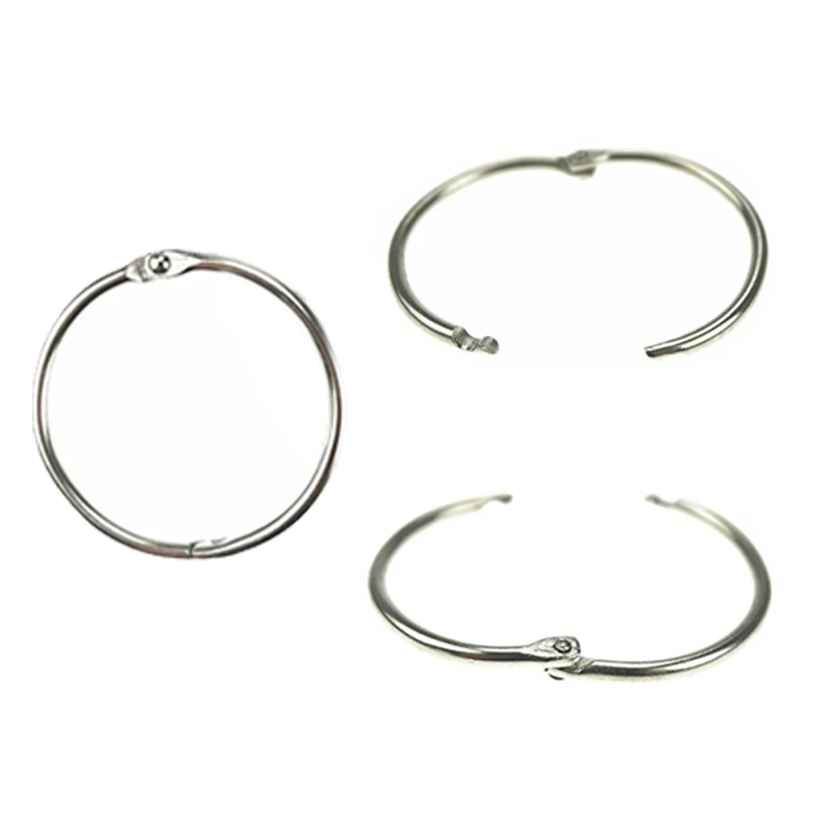 

12pcs Metal Snap For Curtain Accessories Multi-Purpose Loose Leaf Binder Keychain Key Ring Split Ring Silver 50Mm Inside