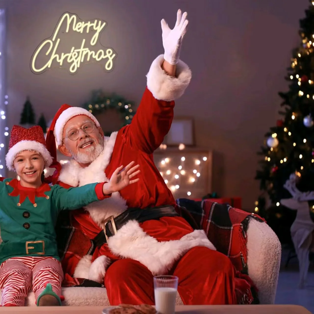 Merry Christmas LED neon restaurant party decoration light