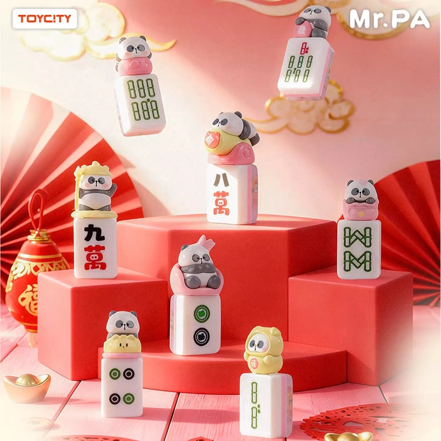 

Toycity MR.PA Серия «Переполняющаяся персиковая удача» — Слепая коробка с мини-фигурками Маджонг, милые коллекционные игрушки, украшения, загадочные коробки, подарки