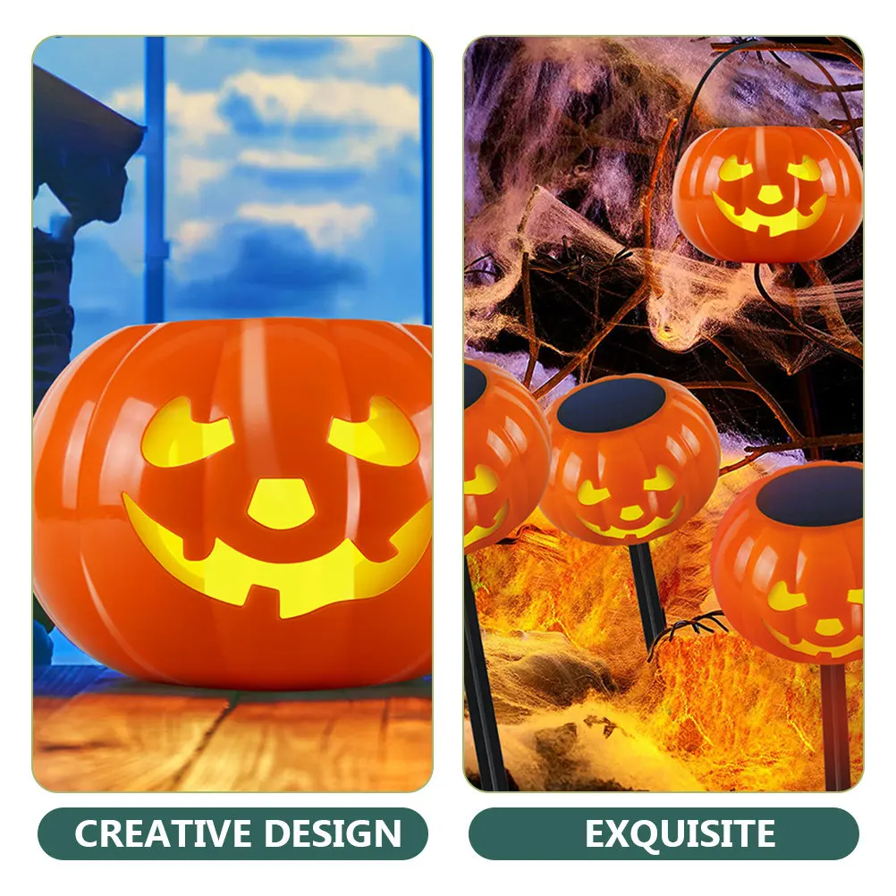Solar Pumpkin Lantern Hanging Hook Detachable Ground Stake Halloween Outdoor Yard Lights Waterproof Solar Lights