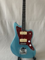 1959 Jazzmaster Journeyman Metallic Green Electric Guitar Wide Lollar Pickups, Alder Body, Red Pearl Pickguard, Vintage Tuners