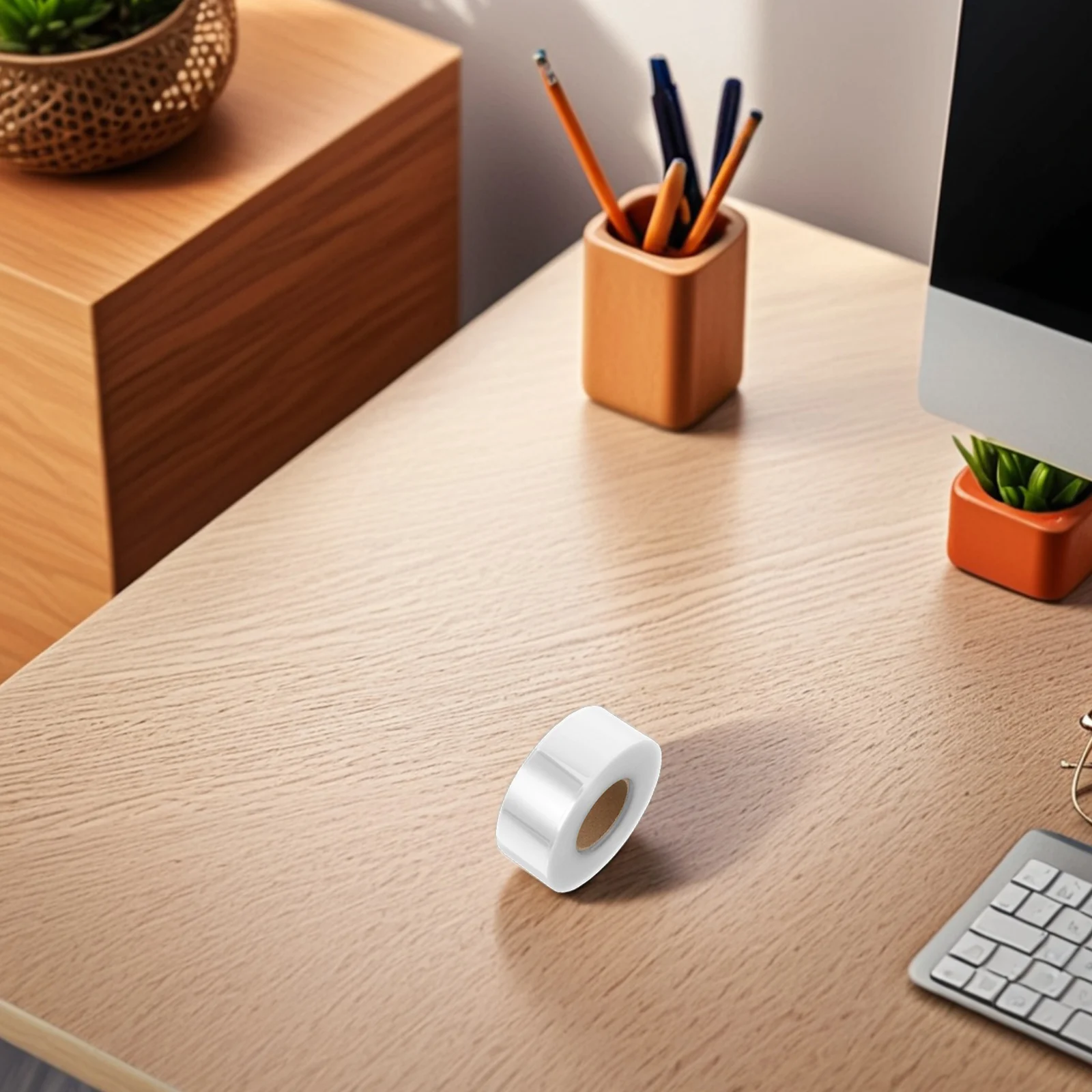 

Clear Label Protector 500 Self-Adhesive Stickers Roll Transparent Book Barcode Shield Guard Library Office Use