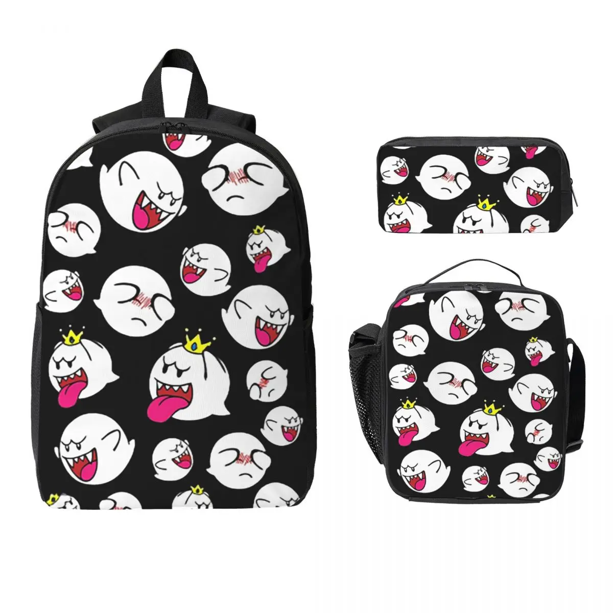 

King Boo Backpack Student Boys Girls BookBag School Bag Computer Shoulder Bags 3ps Insulated Lunch Bag Pencil Case