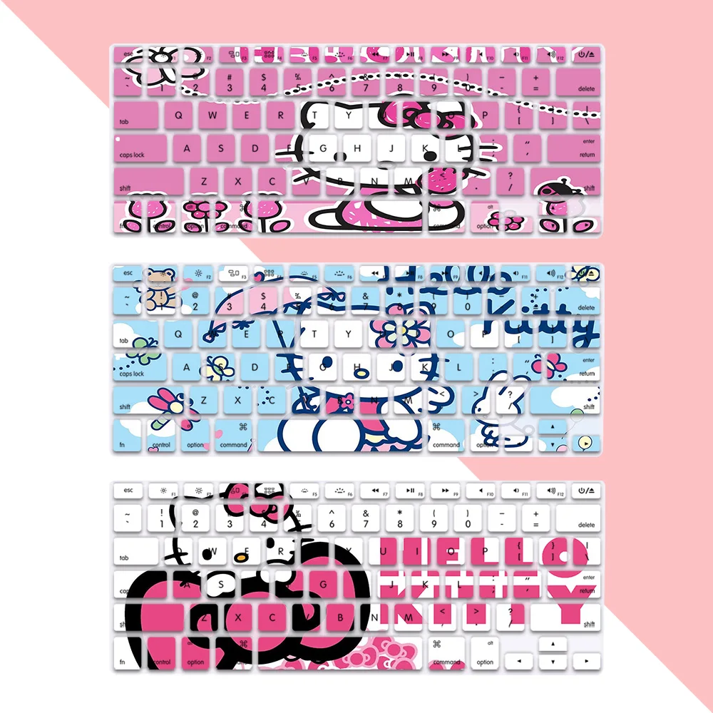 Hellos Kittys US Layout Soft Silicone Keyboard Cover for Macbook pro A1278  A1286 Retina A1425  A1502  A1398 Air A1369  A1466