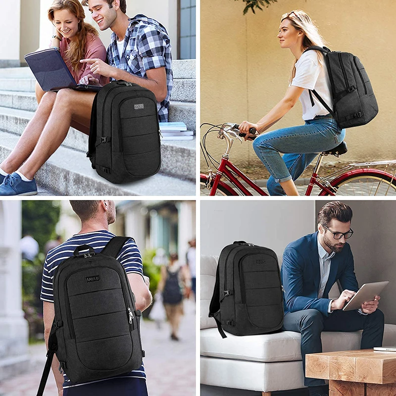 Laptop backpack men business waterproof backpack bag with USB port and lock use for work study travel