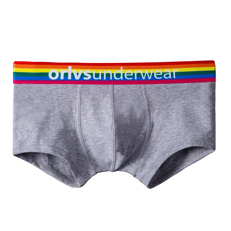 Orlvs Heren Ondergoed Sexy Laagbouw Effen Kleur Regenboog Driehoek Broek Vierhoek G-String Broek U Uitstulpzak Broek