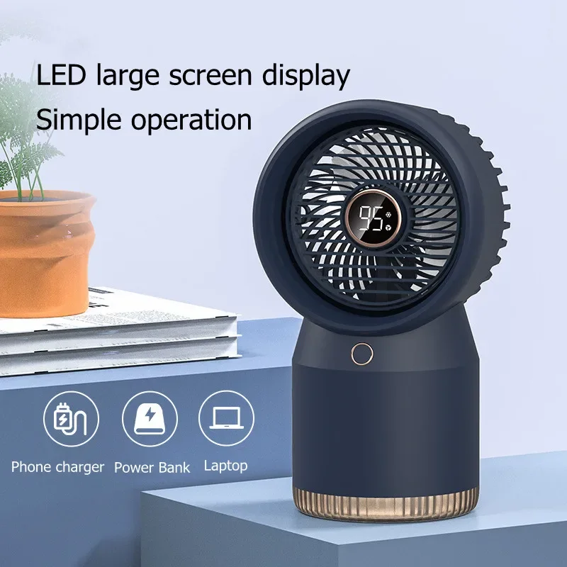 Home Water Spray Mist Air Conditioning Humidifier Fan 3600mAh Battery Rechargeable Office Desk Air Cooling Fan with Night Light