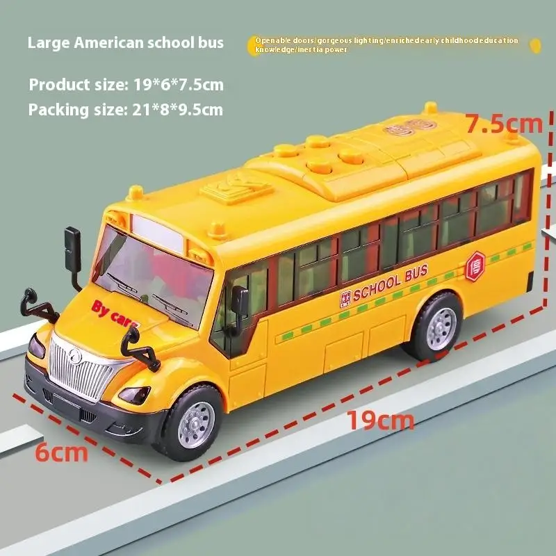 Boeiende traagheid schuifbus auto speelgoedset 1:30; Geluid, licht en muziek inbegrepen; Ideaal voor de geestelijke ontwikkeling van kinderen