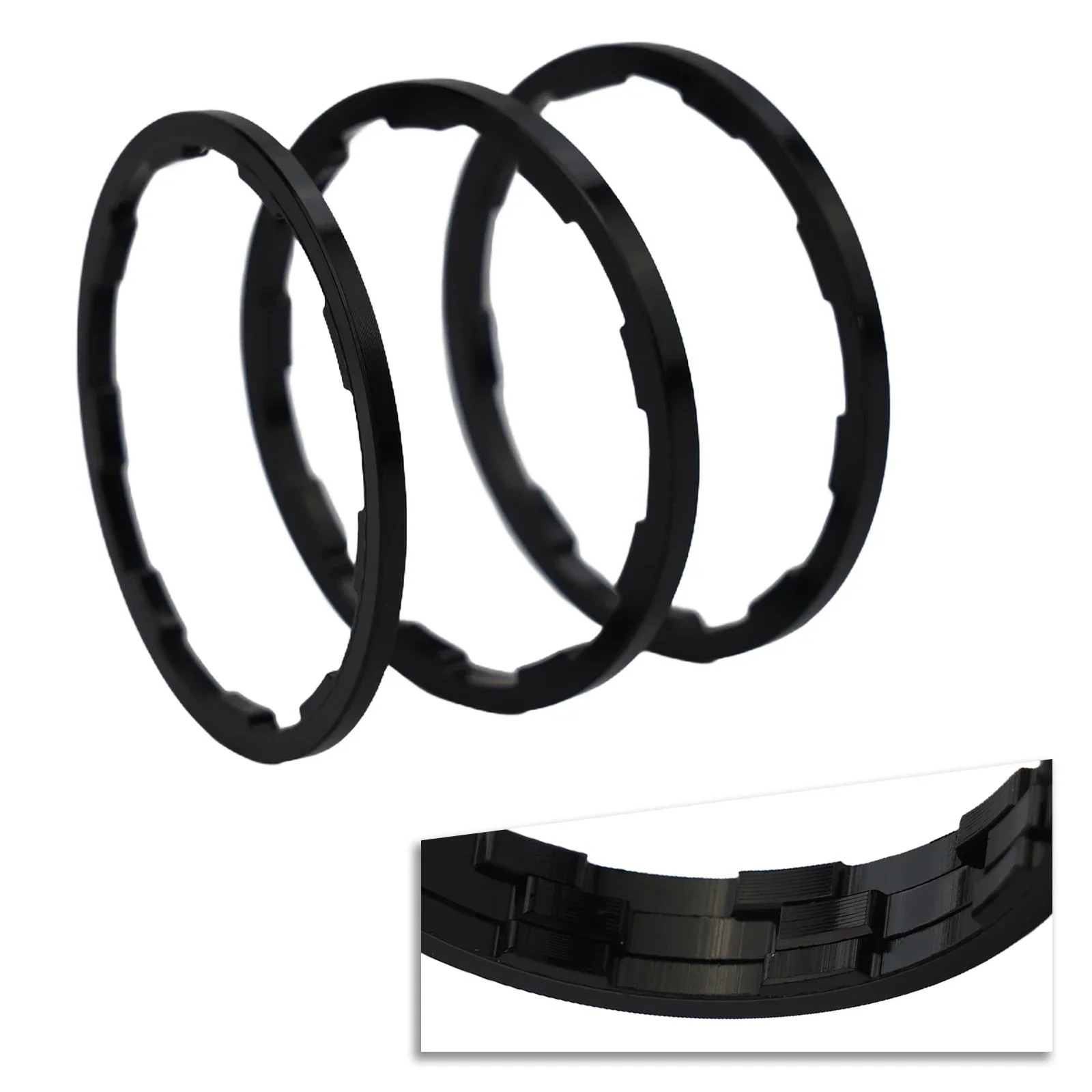 Precision Aluminum Alloy Bicycle Freehub Spacers 3-Pack Flywheel Cassette Washers 1-2.35mm Thicknesses Mountain Road Bike Part