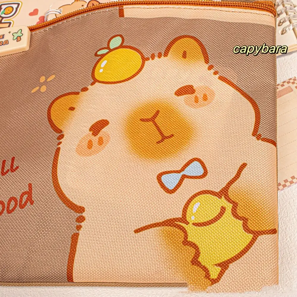 Bookbag Borsa Capybara Borsa da tutoraggio Caffè Oxford Cartoon Borsa per documenti per bambini Borsa a tracolla Borsa da scuola Capybara per bambini